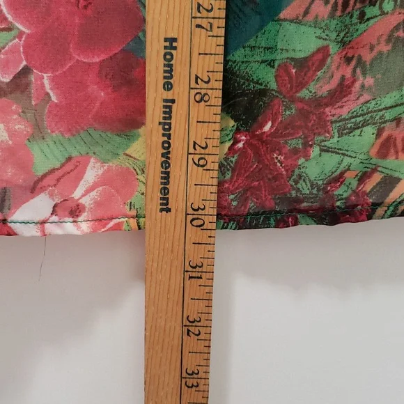 Chico's 3/4 Sleeve Top Semi Sheer Floral Print with Front Tie Waist Detail - Picture 6 of 12